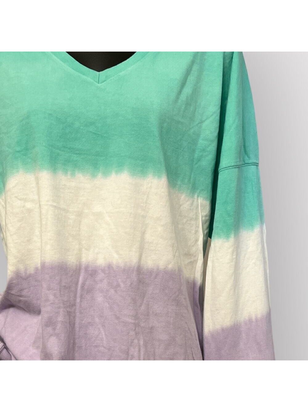 Spirit Jersey NEW Unisex M/L Oversized Dip Tie-Dye Top Long Sleeve Drop Shoulder - Picture 3 of 9